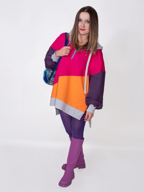 BLUZA KOLOROWA Z KAPTUREM A