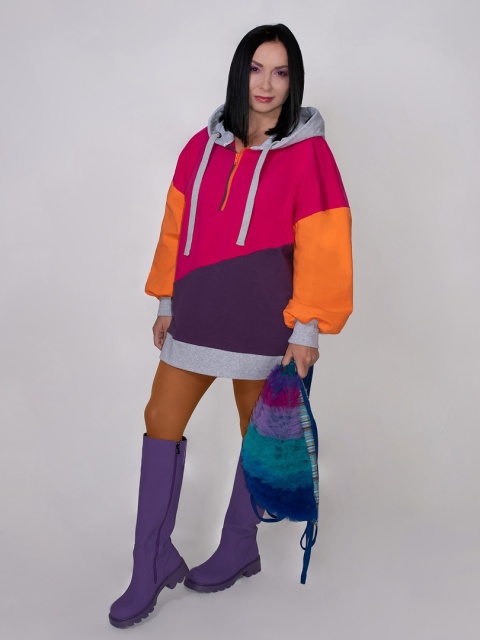 BLUZA KOLOROWA Z KAPTUREM B