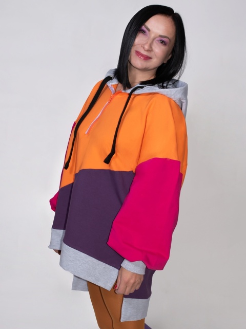 BLUZA KOLOROWA Z KAPTUREM C