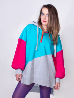 BLUZA KOLOROWA Z KAPTUREM D