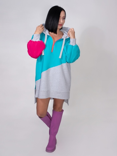 BLUZA KOLOROWA Z KAPTUREM E