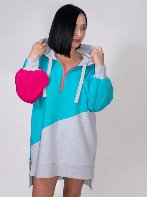 BLUZA KOLOROWA Z KAPTUREM E