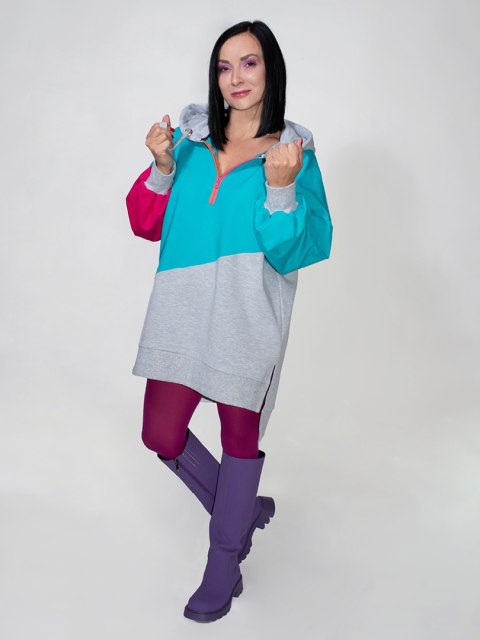 BLUZA KOLOROWA Z KAPTUREM E