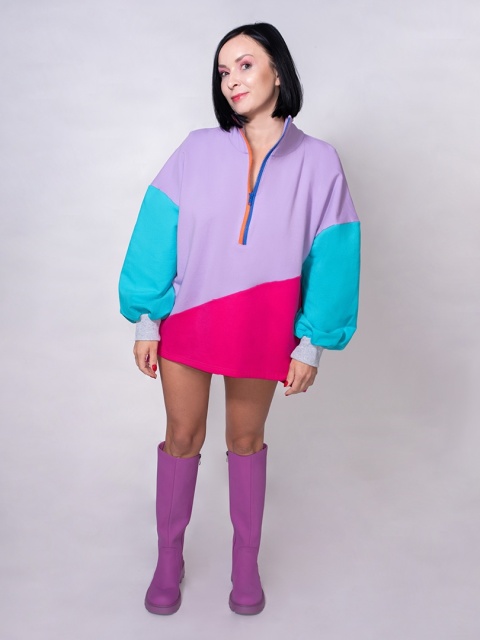 BLUZA KOLOROWA ZE STÓJKĄ B