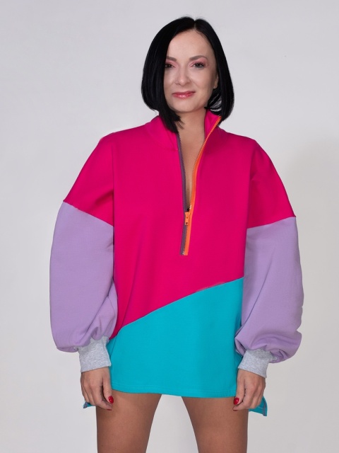 BLUZA KOLOROWA ZE STÓJKĄ F