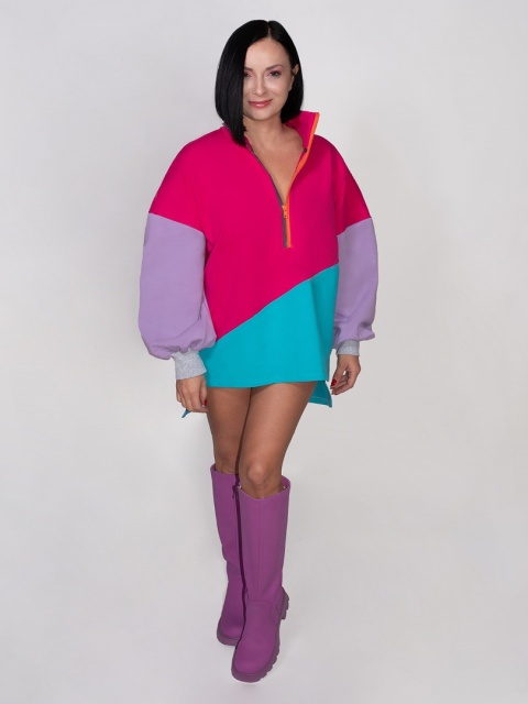 BLUZA KOLOROWA ZE STÓJKĄ F