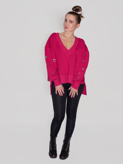 BLUZA Z OCZKAMI AMARANT