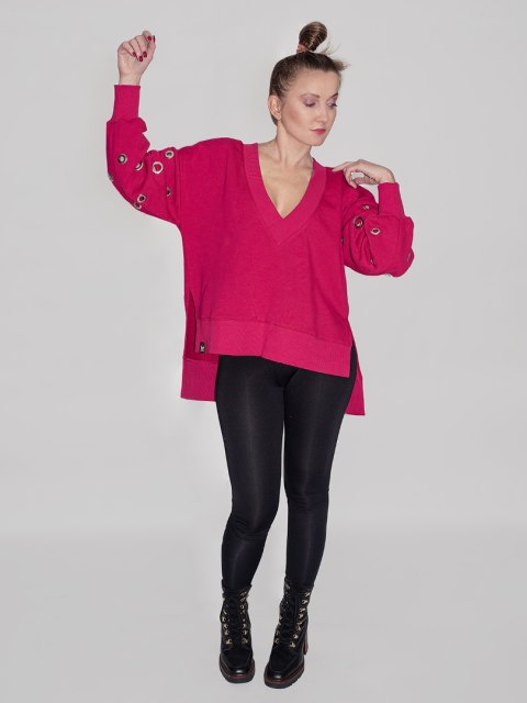 BLUZA Z OCZKAMI AMARANT