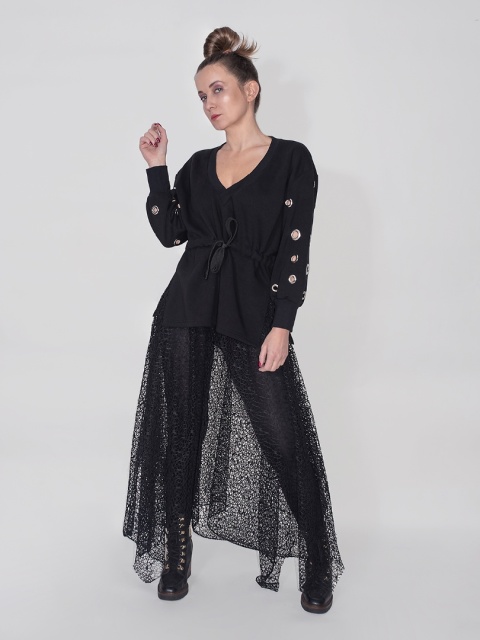 BLUZA Z TUNELEM CZARNA