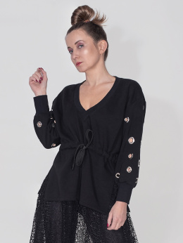 BLUZA Z TUNELEM CZARNA