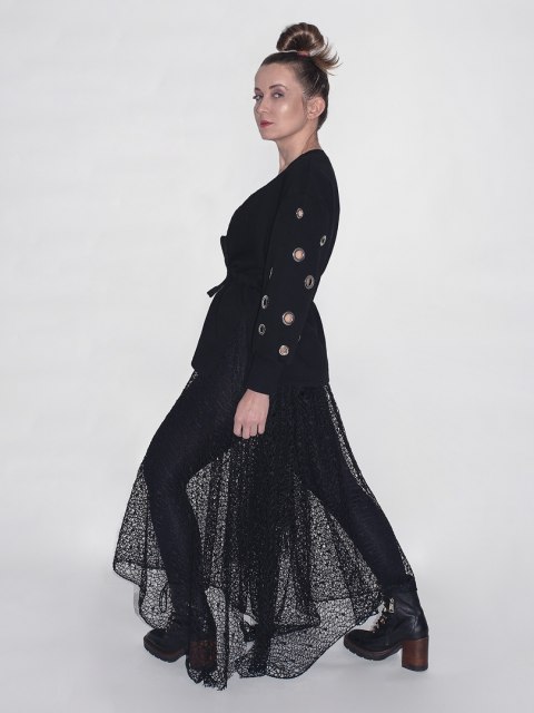 BLUZA Z TUNELEM CZARNA