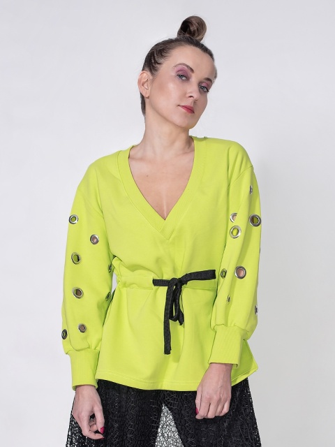 BLUZA Z TUNELEM LIMONKA