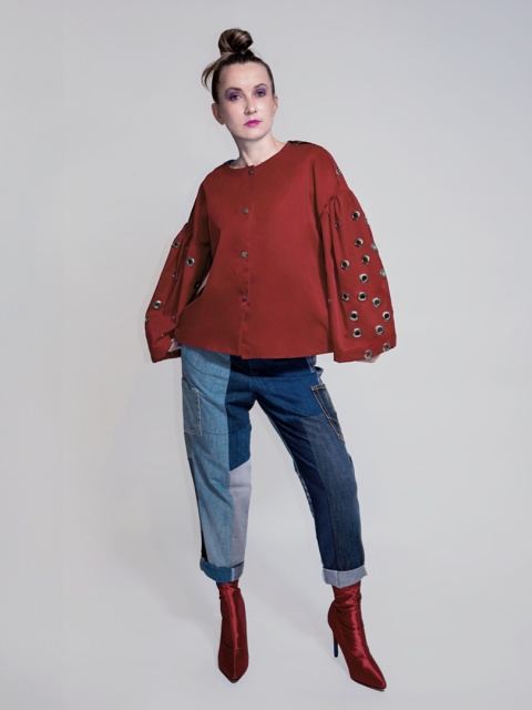 KOSZULA/KURTKA Z OCZKAMI BORDO