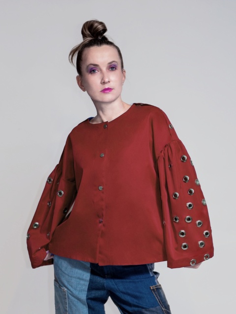 KOSZULA/KURTKA Z OCZKAMI BORDO