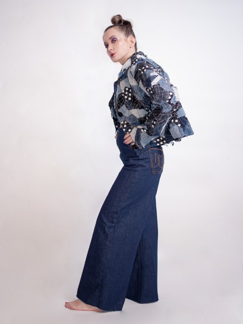 SPODNIE JEANSOWE Z SZEROKIMI NOGAWKAMI