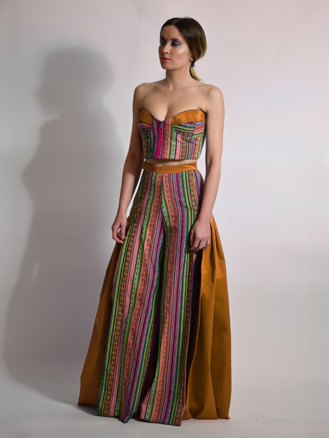 SPODNIE KOLOROWE Z PLISAMI ORANGE