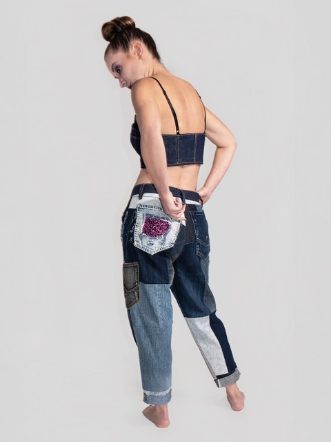 SPODNIE PATCHWORKOWE