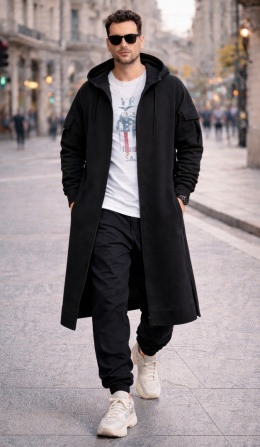 BLUZA MĘSKA Z KAPTUREM BLACK