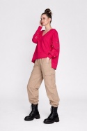 BLUZA Z OCZKAMI AMARANT