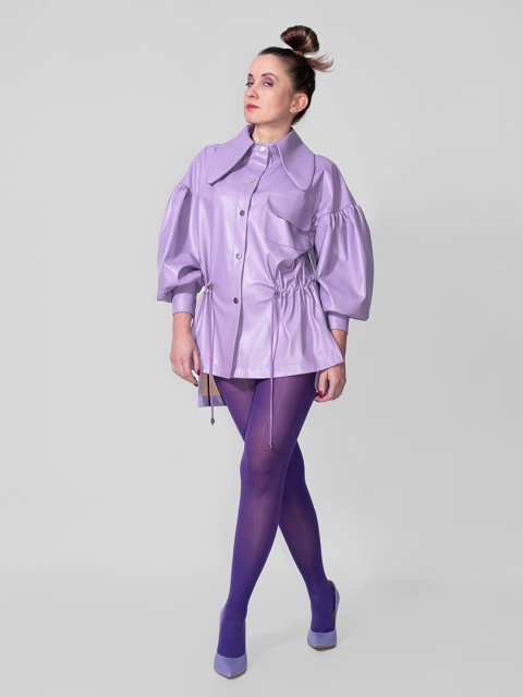 KOSZULA Z EKOSKÓRY LILA