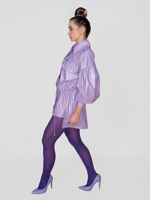 KOSZULA Z EKOSKÓRY LILA